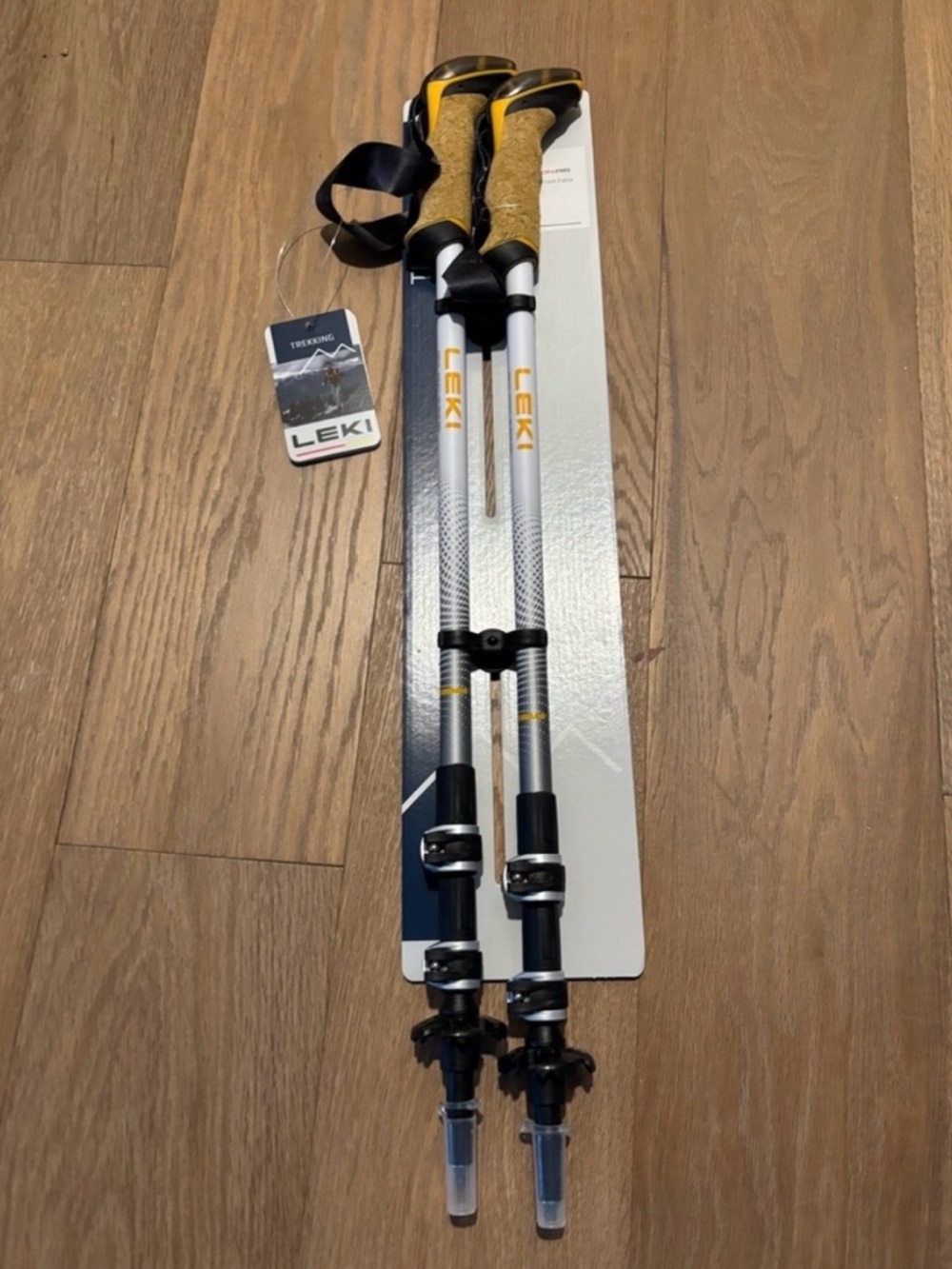 LEKI Trekking Poles in White and Yellow